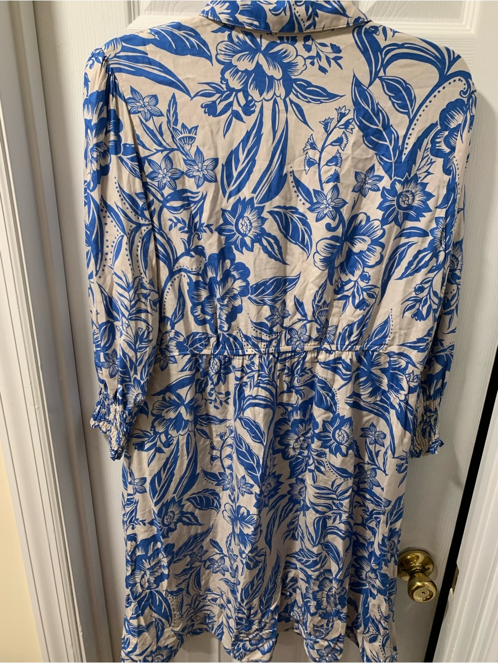 CAbi Blue and White Floral Shirt Dress - Picture 7 of 7